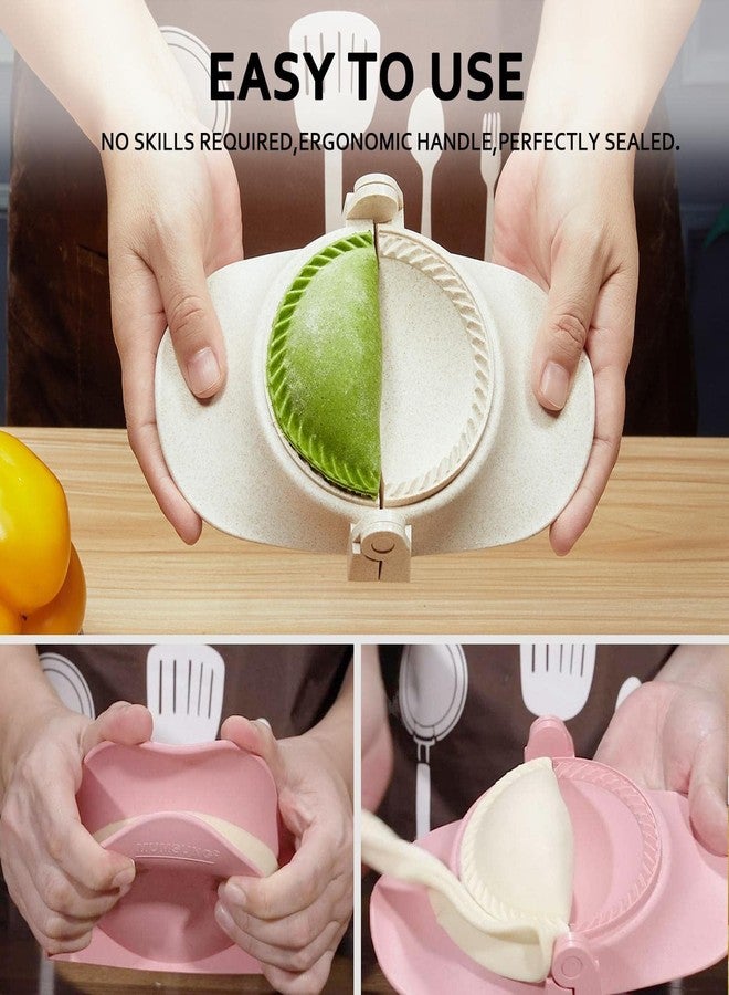 MUMSUNG Dumpling Maker, Empanadas press mold maker Set with Dough Cutter, Dumpling Mold Set for Pierogi, Pastelitos, Calzone, Turnovers, Chinese Dumpling White 3sizes (4"+3"+2.6") - Image 5